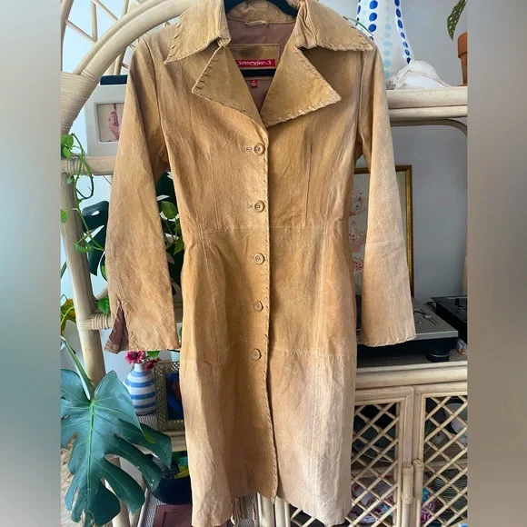 Leather Y2K vintage fringe coat - Picture 2 of 11